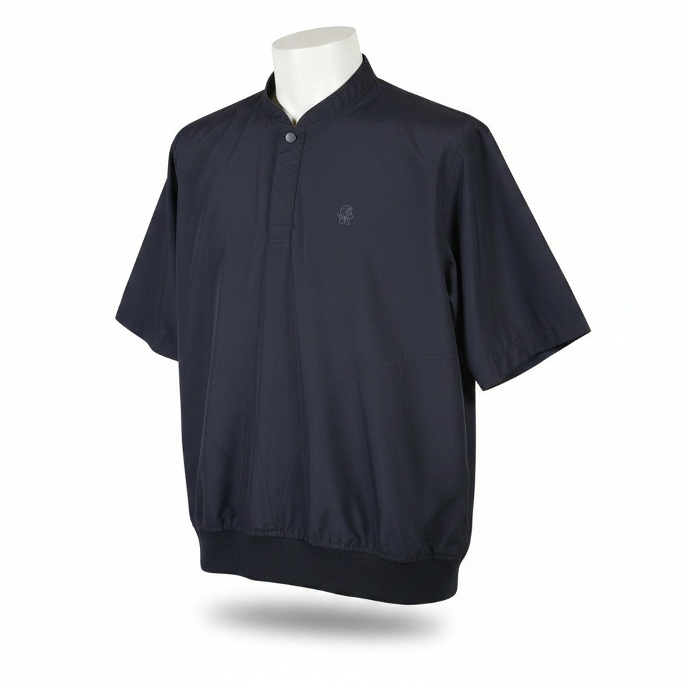 Zero Restriction Mens Golf Windshirt Short Sleeve Navy Blue Mock Neck Large